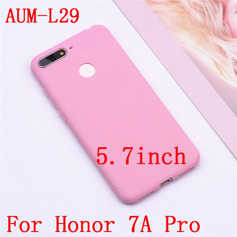 Pink Для huawei Honor 7A Pro 5,7 чехол AUM-L29, Мягкий ТПУ силиконовый чехол для huawei Honor 7A DUA-L22 5,45, чехол, чехол для телефона s - Цвет: Pink