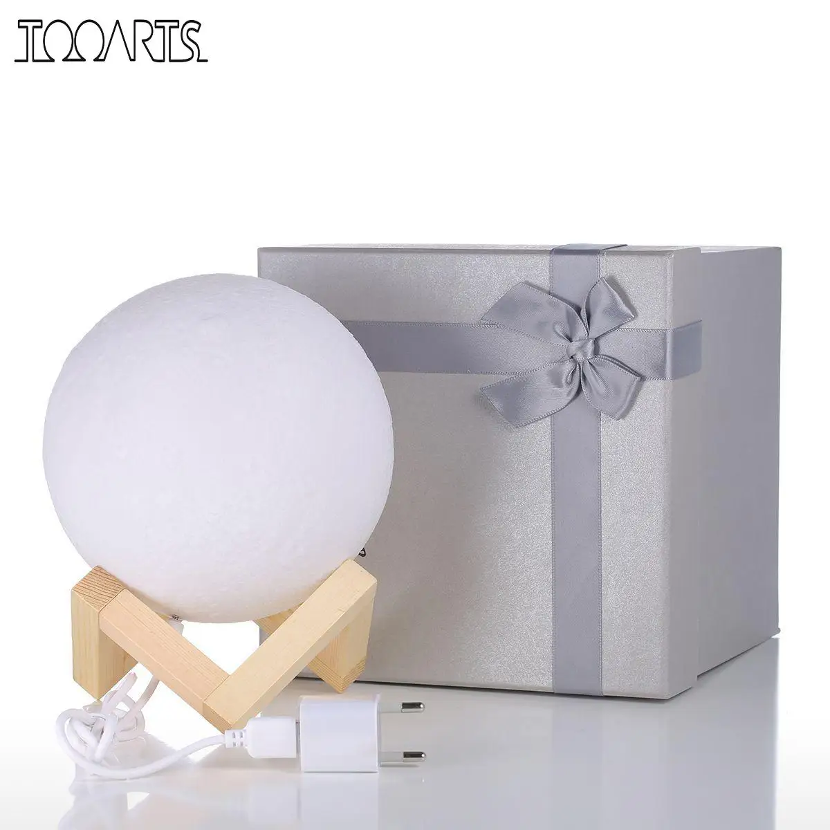 Tooarts Moon Figurine Valentine's Day Gift 3D Printed LED Light Modern Art Home Decor Craft For | Дом и сад