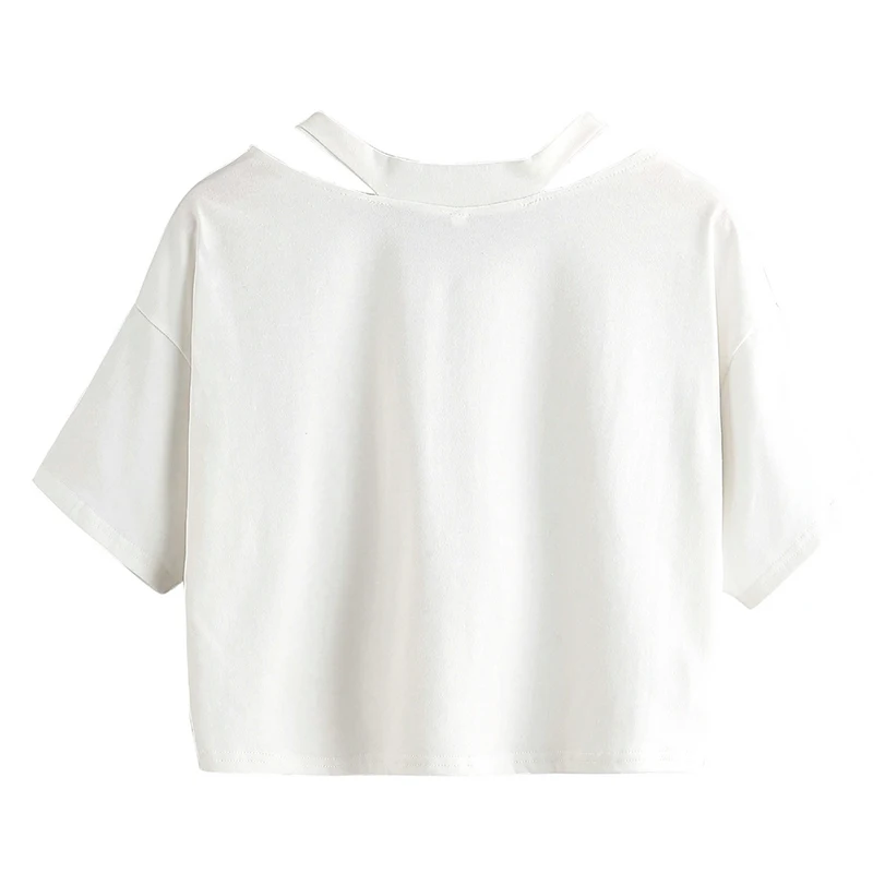 summer female Harajuku trend short paragraph loose sleeve top rose flower casual T-shirt | Женская одежда