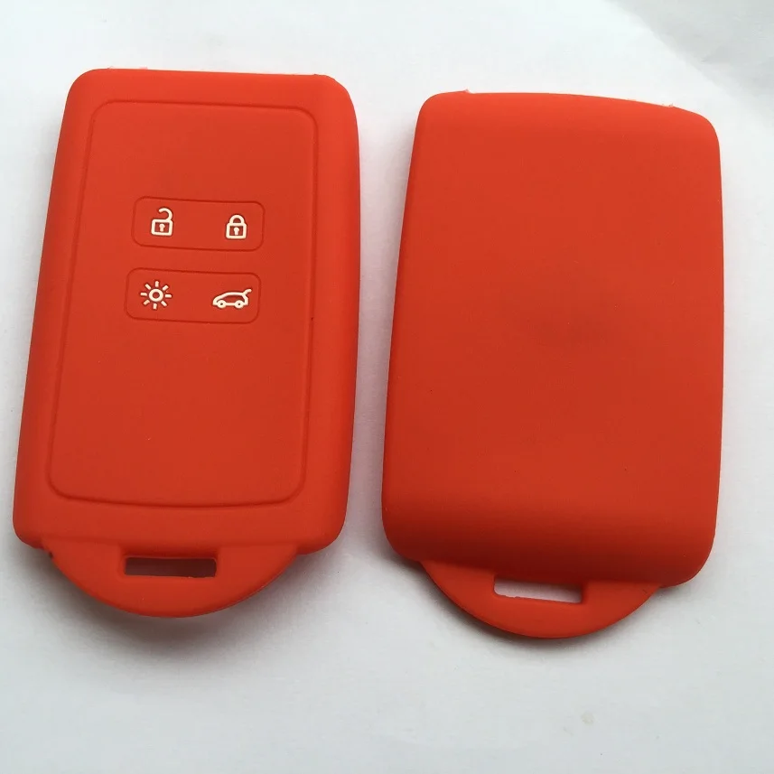 Silikon Key Cover протектор 4 кнопки для Renault Megane, мягкая защитная оболочка силиконовый чехол Брелок для Kadjar Koleos Keyless дистанционного управления - Название цвета: Красный