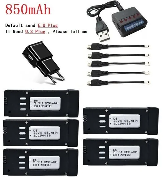 Светло-желтый Обновленная батарея 850mAH 3,7 V Lipo и 5 шт. зарядное устройство для E58 JY019 S168 для радиоуправляемого квадрокоптера, запасные части 3,7 v, аккумулятор радиоуправляемого дрона 721855 - Цвет: Светло-желтый
