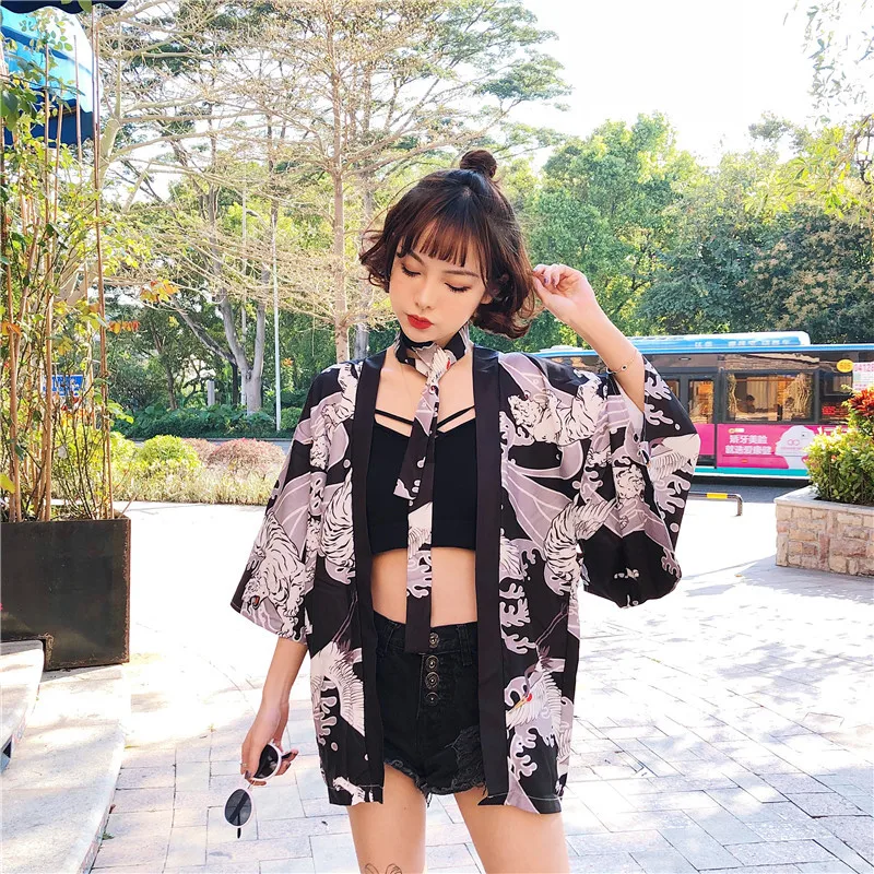 Yukata женский кимоно кардиган рубашка Harajuku Kawaii стиль Kimonos женская блузка 2019 Haori
