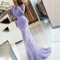 ae1264 backless long sleeves lace mermaid prom dresses robe de soiree vestido de festa evening dress pageant formal party dress