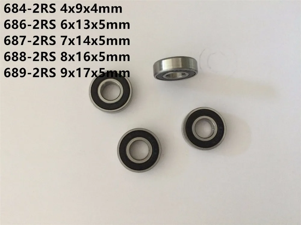 

10pcs 684-2RS 685-2RS 686-2RS 687-2RS 688-2RS 689-2RS Mini Bearing Deep Groove Rubber Sealed Miniature Bearing Ball Bearings