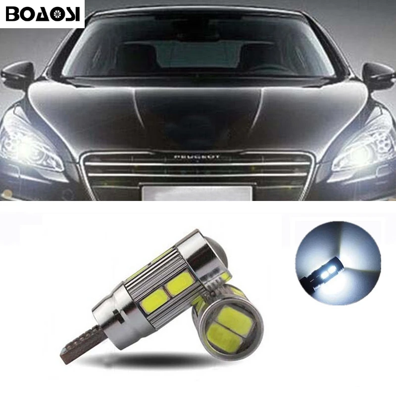 Автомобильные светодиодные лампы BOAOSI 2x T10 LED W5W Samsung 5630 SMD для Peugeot 307 206 301 207 2008 508 3008