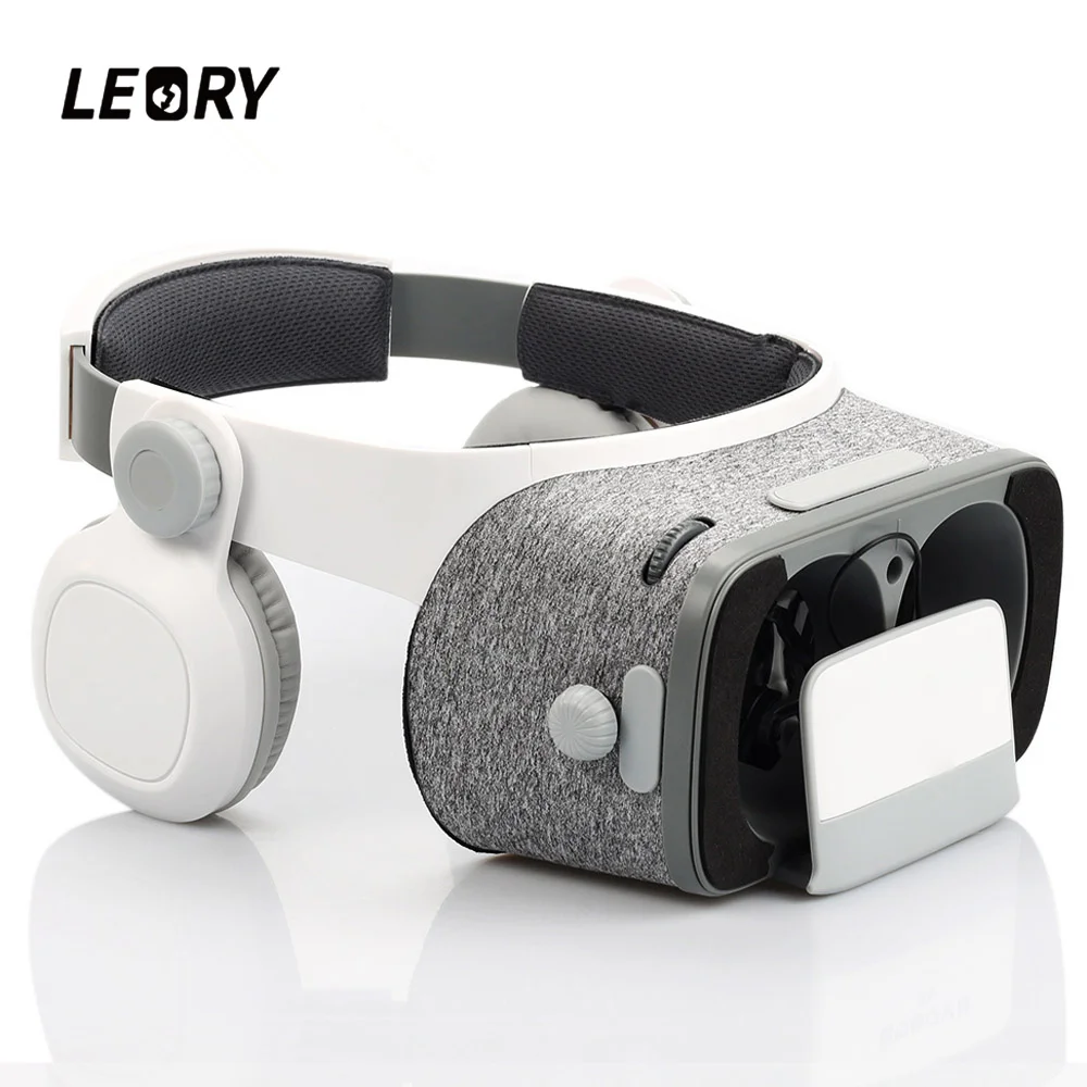 LEORY 5,5 дюймовые тканевые VR очки, bluetooth светильник, дышащие аппаратное ускорение VR 3D очки с USB TF картой, Wi-Fi, 4K выход