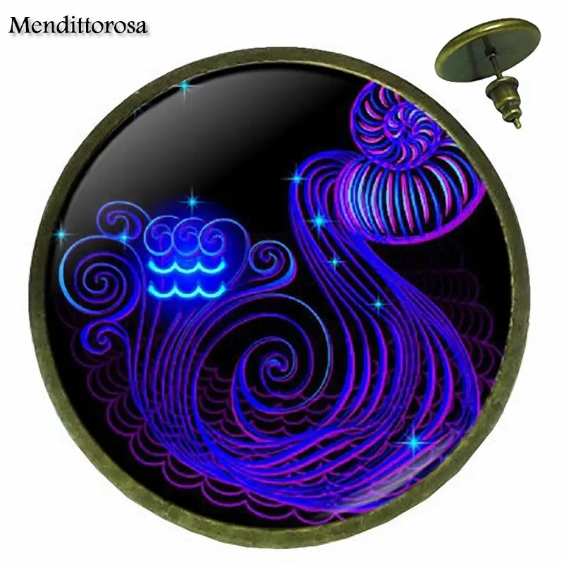 12 созвездий Лев Дева модный стеклянный кабошон Бронзовый/Серебряный/Золотой