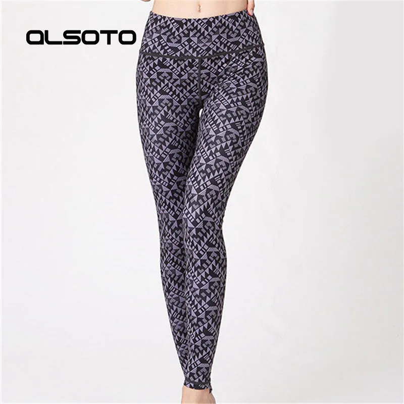 

ALSOTO Women Sexy High Waist Yoga Pants Fashion Lady Tight Printing Running Fitness Training Breathable Sports Trousers