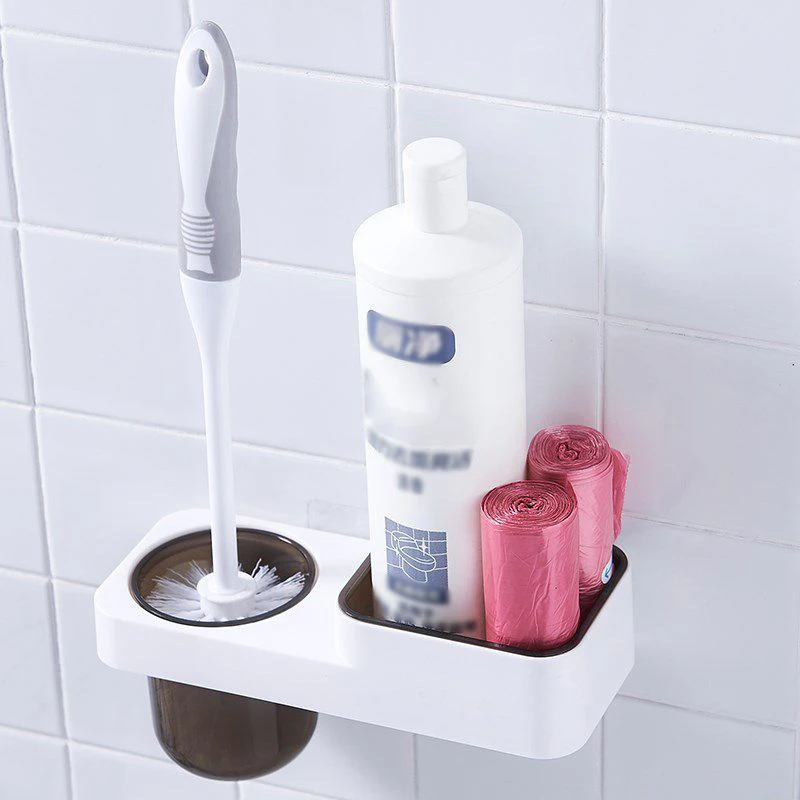 

High Quality Nail-free Wall-Mounted Powerful Suction Toilet Brush Bathroom Accessories