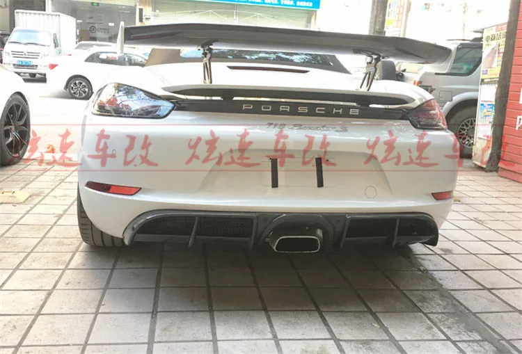 Подходит для Porsche 718 Cayman Boxster углеродное волокно задний спойлер крыло|Спойлеры и