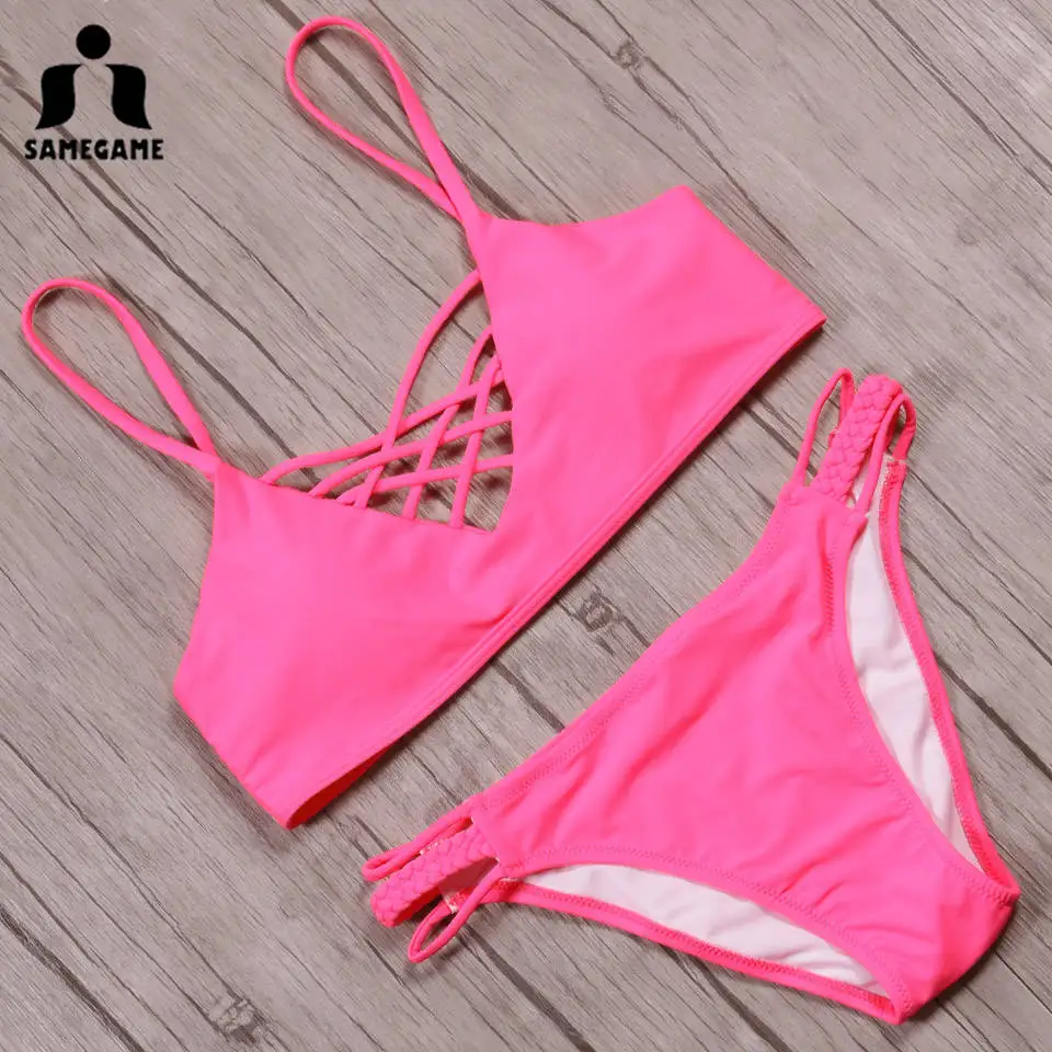 SAMEGAME 2019 Новый сексуальный Маленькое бикини одежда для плавания купальник с