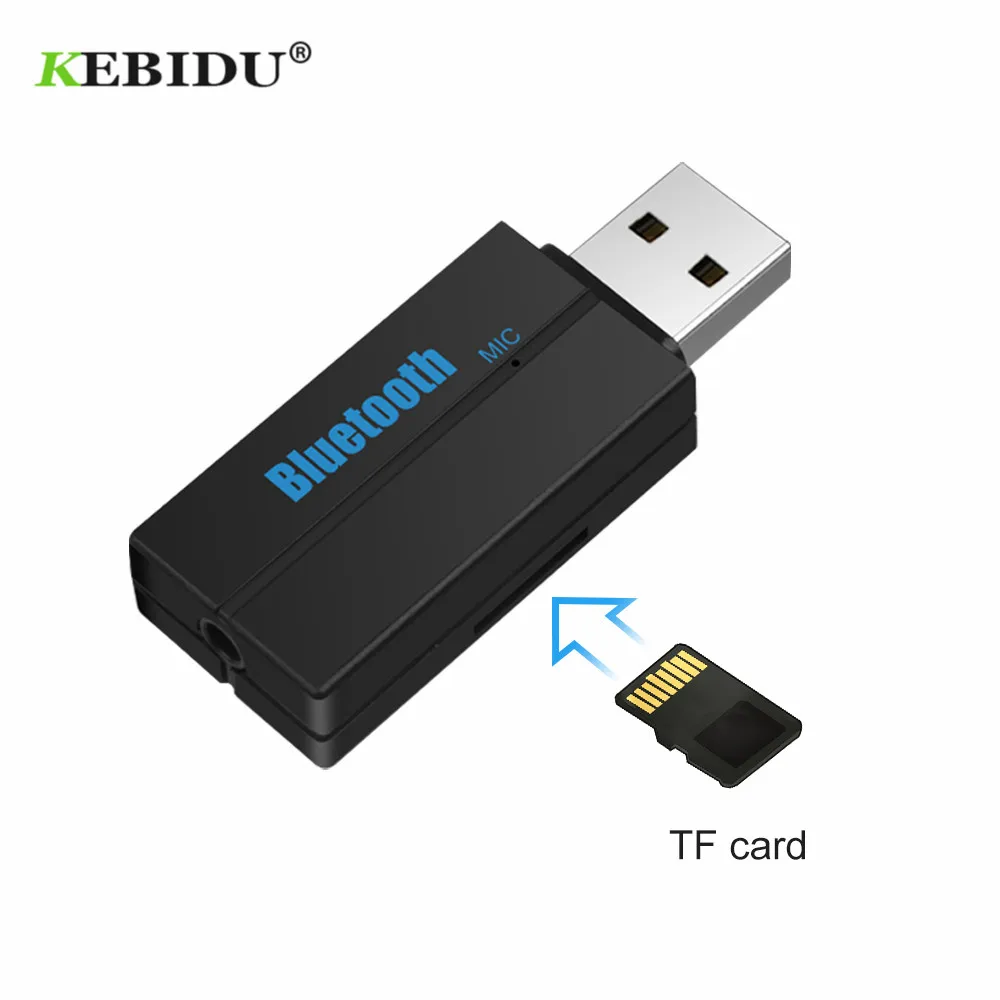 KEBIDU USB Bluetooth беспроводной приемник AUX 3 5 мм адаптер ключ аудио домашний динамик v4.2