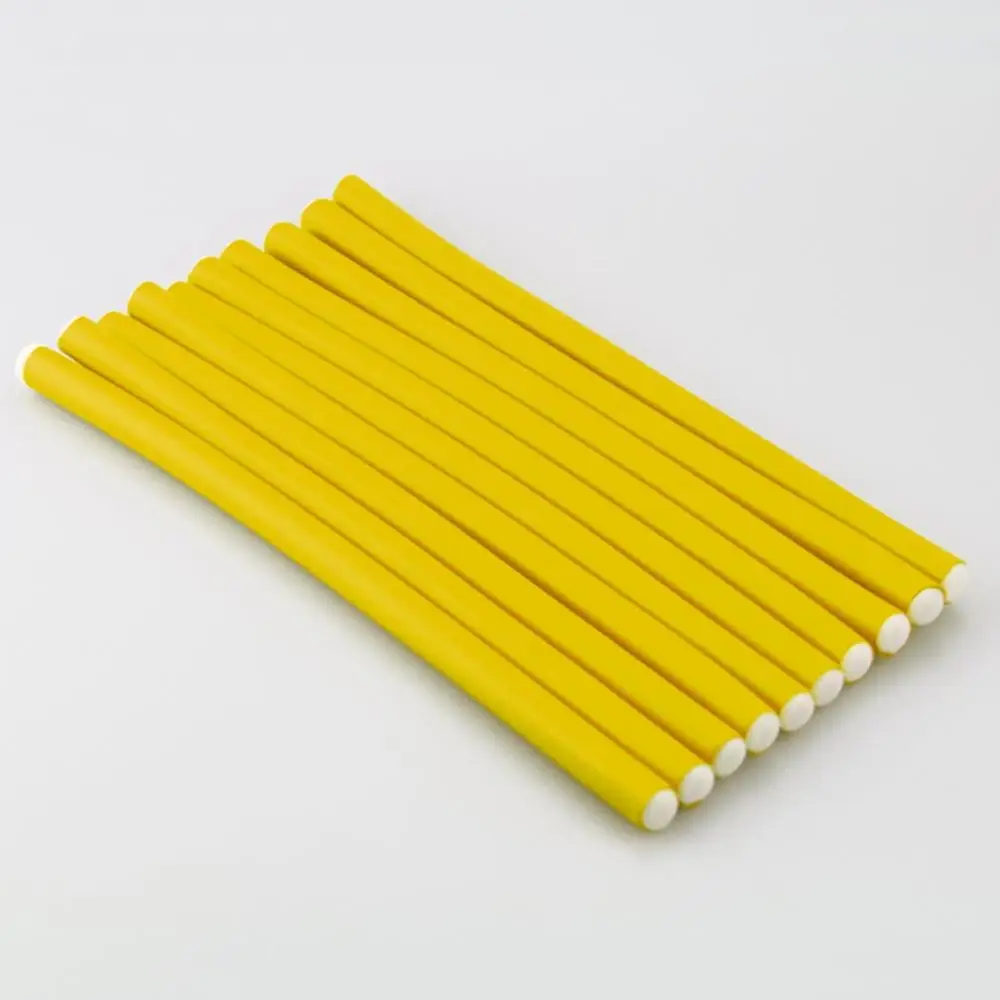 yellow 10 шт. DIY бигуди для волос Мягкие бигуди для волос бигуди жемчуг Хлопок волосы ролл локоны бублики Бенди flexi стержни спиральные Волшебные локоны perms - Цвет: yellow