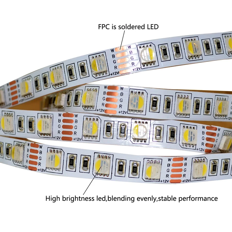 5 м 5050 Светодиодная лента DC12V 4в1 RGBW RGBWW IP20 IP65 IP67 водонепроницаемая 60led/m украшение
