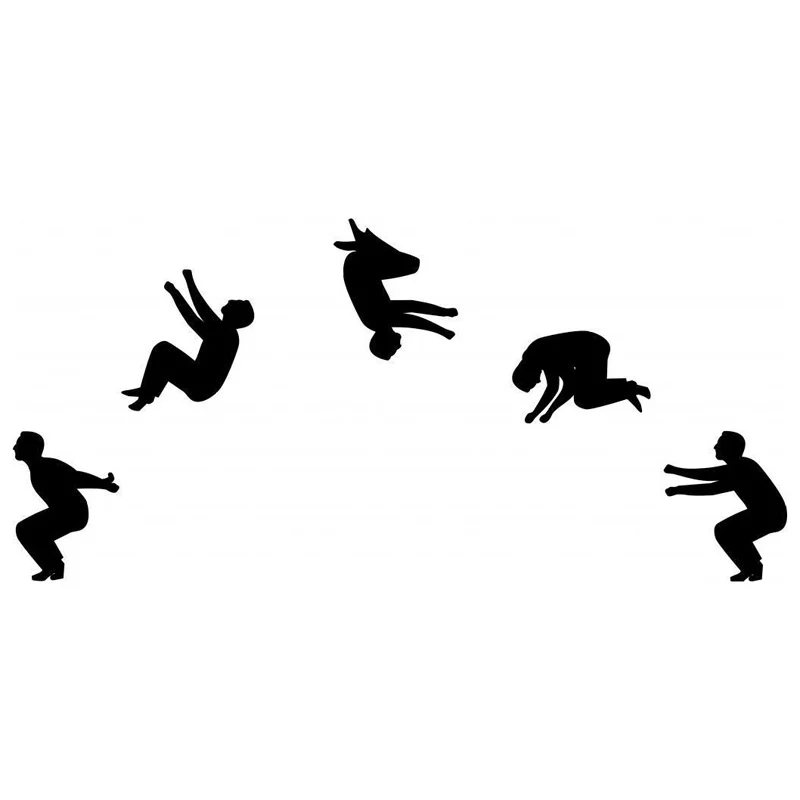 

16.4cm*7.7cm Gymnast Backflip Leap Vinyl Car Styling Stickers Decals Decor Black/Silver S3-6560