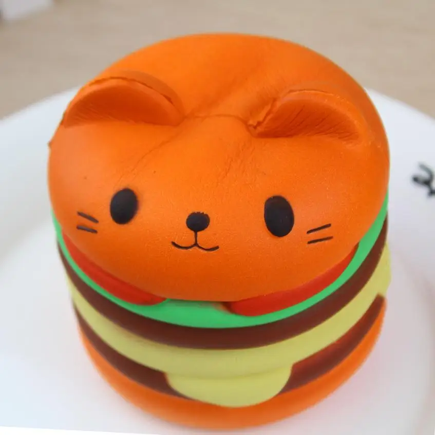 orange Pu Jumbo мультфильм Кот гамбургер ароматизированный медленно поднимающийся изысканный ребенок мягкий подарок коллекция снятие стресса Декор мягкая сжимаемая игрушка - Цвет: orange