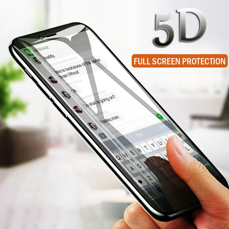 Изогнутое закаленное стекло 9H премиум-класса 5D для iPhone 6 6S 7 8 Plus X XR Xs 11 12 Pro Max полное
