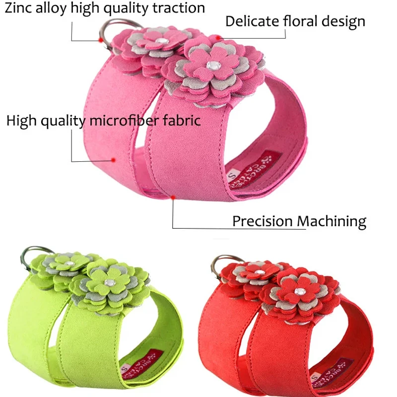 Удобный поводок для собак ошейник из волокна с цветами красного зеленого