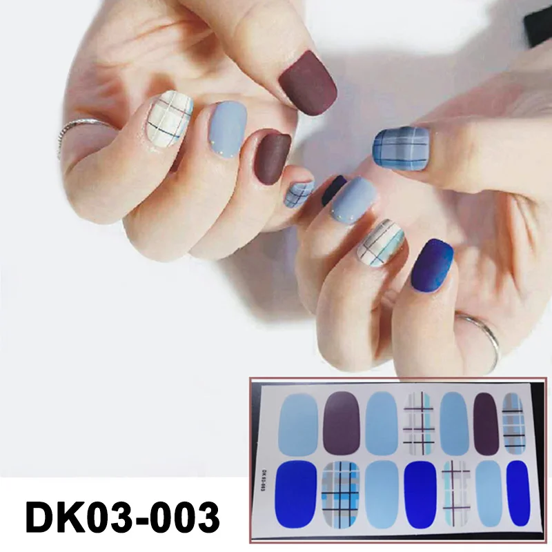 DK03-003 14 шт/лист матовые наклейки для ногтей DIY водонепроницаемые украшения для ногтей- MS - Цвет: DK03-003