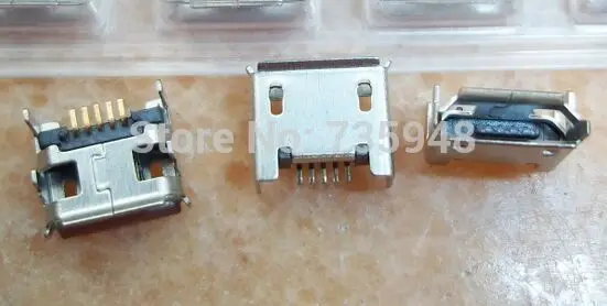 50 шт./партия микро usb мини разъем 5pin для сиденья Micro 4 фута с краем замены|micro charging