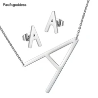 silver plated letters necklace a to s pattern suit pendant stainless steel choker necklace