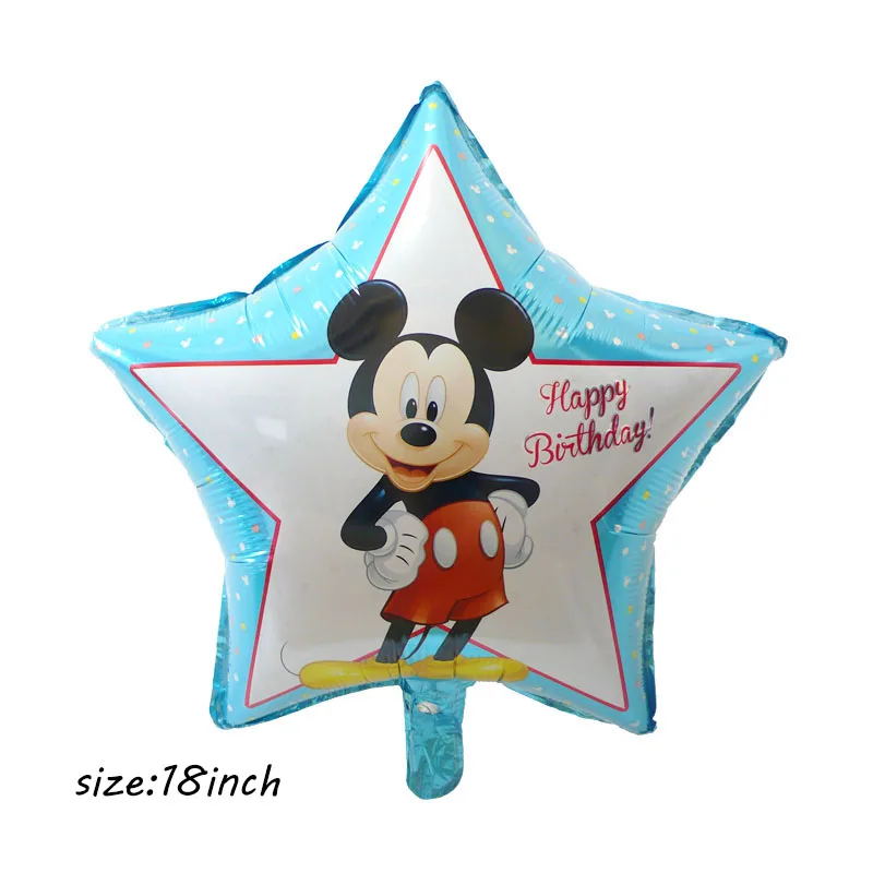 star mickey 1 шт. 112 см большие воздушные шары из фольги Микки и Минни, украшения для дня рождения, классические детские игрушки с героями мультфильмов, подарки, надувной воздушный шар с гелием - Цвет: star mickey