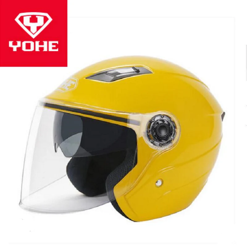 Мотоциклетный шлем YOHE Half Face с двойными линзами мотоциклетные шлемы ПК козырьком