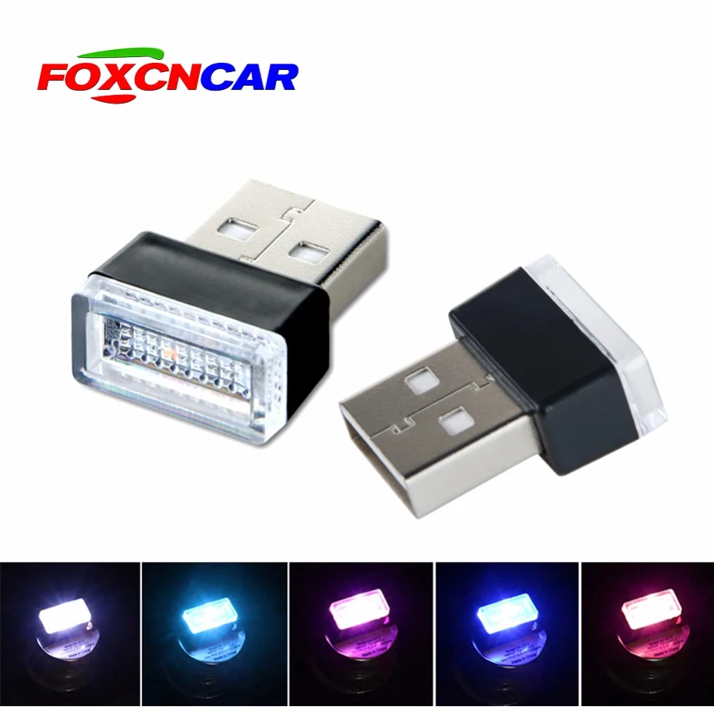 Светодиодная Автомобильная атмосферная лампа Foxcncar 12 В с мини USB