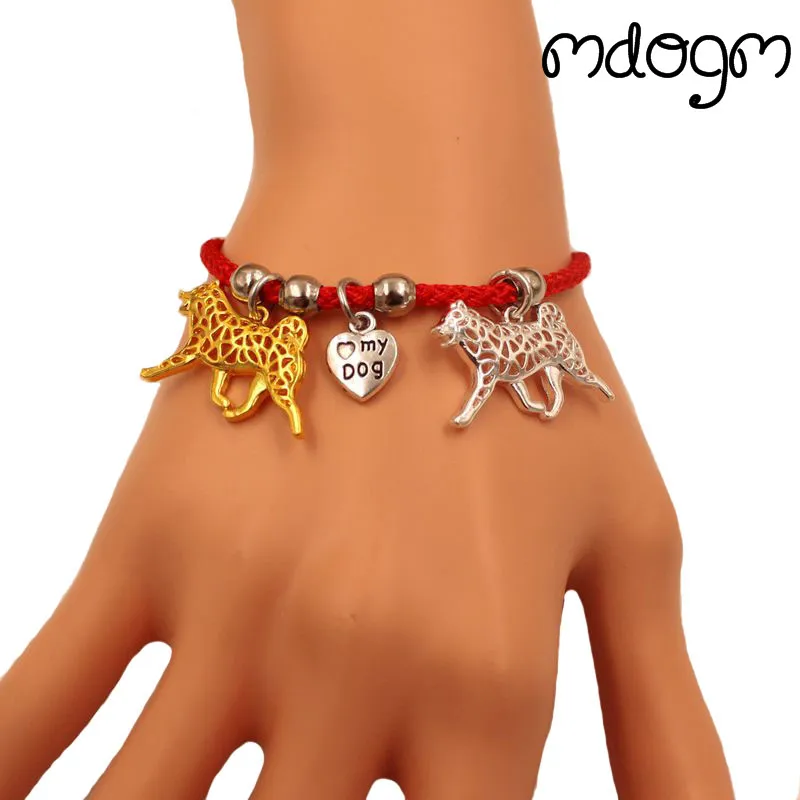 Шиба ину собака животное амулет браслет для женщин мужчин Пара Любовь веревка