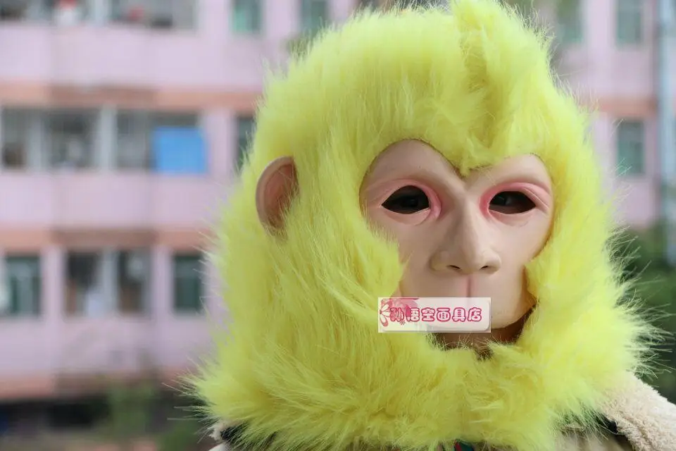 Настоящая маска-обезьянка с ротом модель gorilla seven драконий жемчуг солнце Wukong