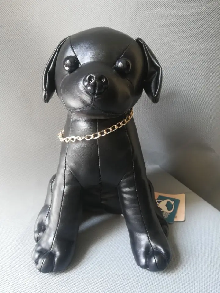 

about 30cm black chihuahua dog plush toy PU lenther dog soft doll children's toy Christmas gift h2204