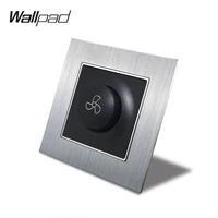 eu fan regulator switch with claws wallpad 110 250v silver satin schuko wall rotary control fan switch for round box