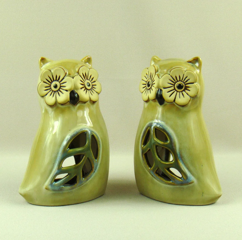 Ажурный фарфоровый подсвечник-Сова Декоративная скатерть керамика Hooter парные