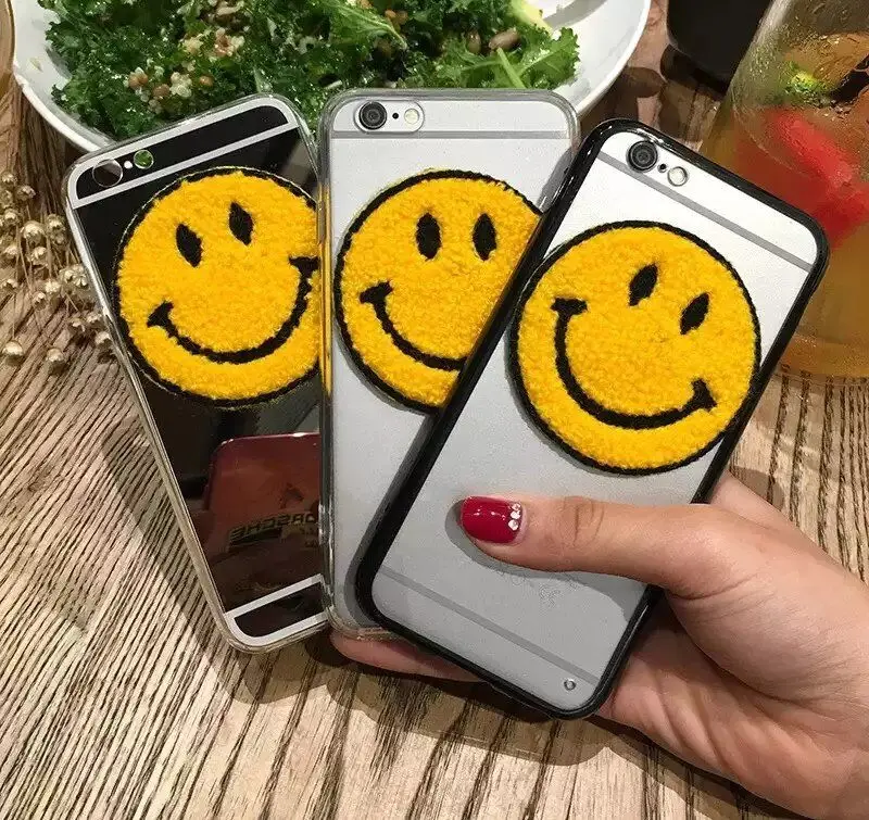 10 шт./лот Мультяшные нашивки желтые круглые для лица Вышивка одежды сделай сам