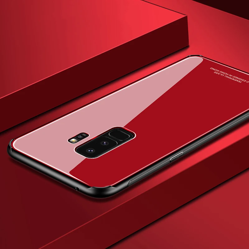 Закалённое Защитное стекло для samsung S 8 9 плюс задняя крышка Жесткий чехол бампер
