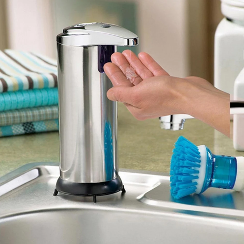 

Automatic Soap Dispenser Touchless Stainless Steel Soap Dispenser Infrared Motion Sensor Hand Free Dish Soap Hand Sanitiser