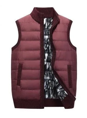 

2019 New Men's Thick Vest Coat Male Autumn Winter Sleeveless Sweatercoat Knitted Down Vest Sweaters Jacket Outerwear M-3XL