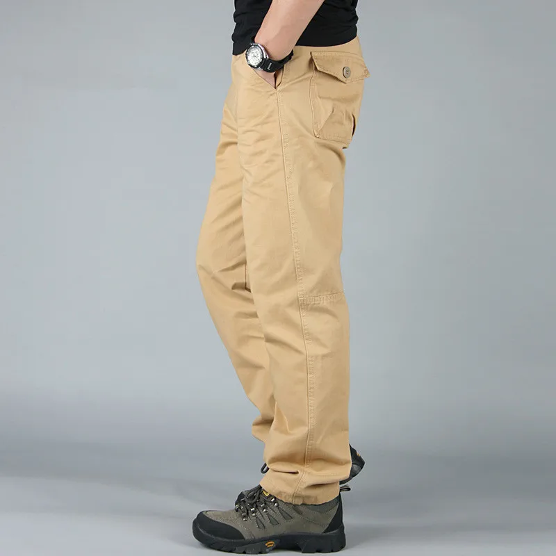 Высококачественные хлопковые повседневные мужские брюки карго для бега