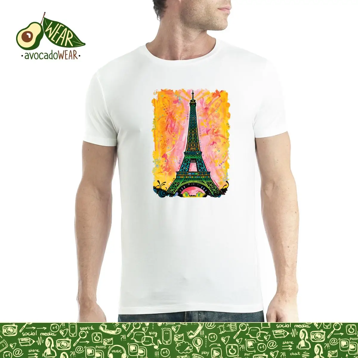 Мужская футболка с изображением Эйфелевой башни и Парижа S 3XL новые футболки