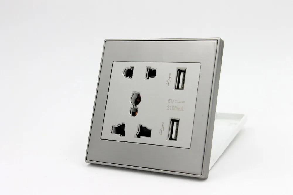 

10pcs Wholesale DC5V 2100mA Universal USB Wall Socket AC 110-250V US UK EU AU Wall Socket 2 Port USB Outlet Power Charger