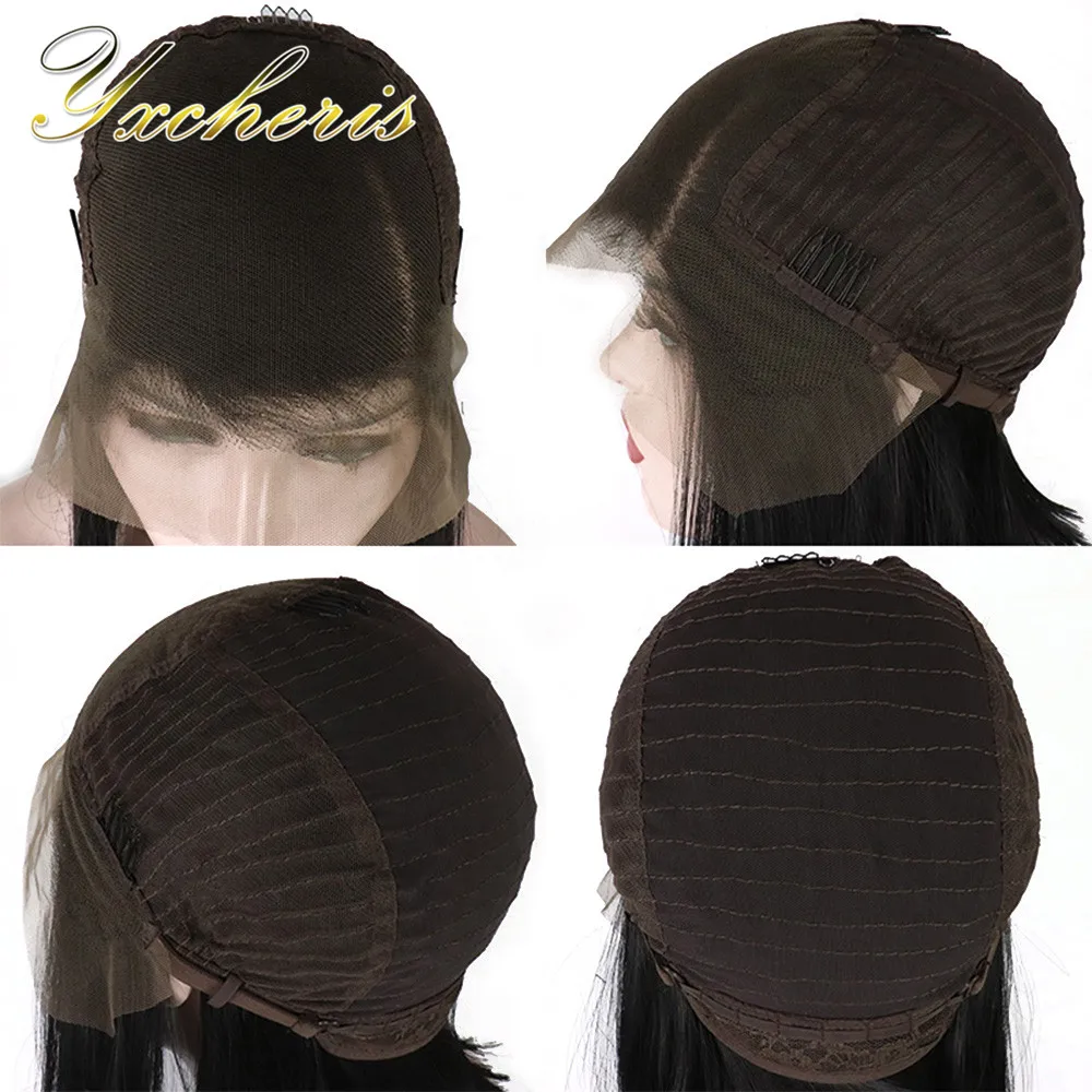 YXCHERISHAIR Синтетические прямые парики на шнурках спереди для черных женщин