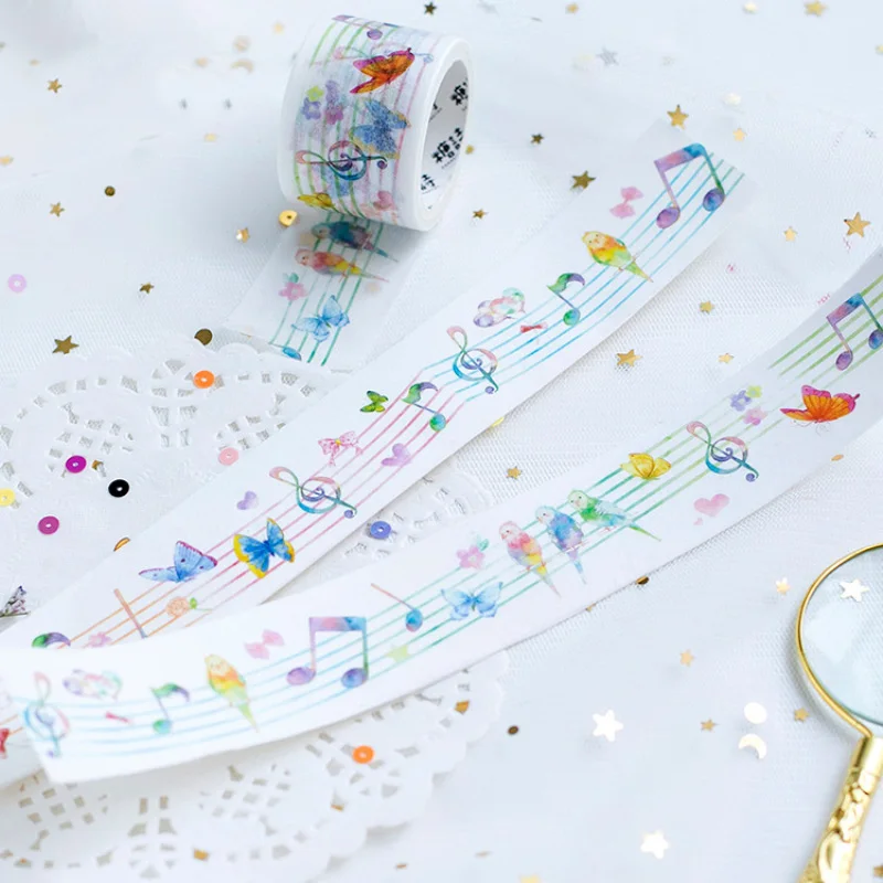 Лента маскирующая для музыкальных нот 3 см х 5 м|washi tape|masking tape washimasking |