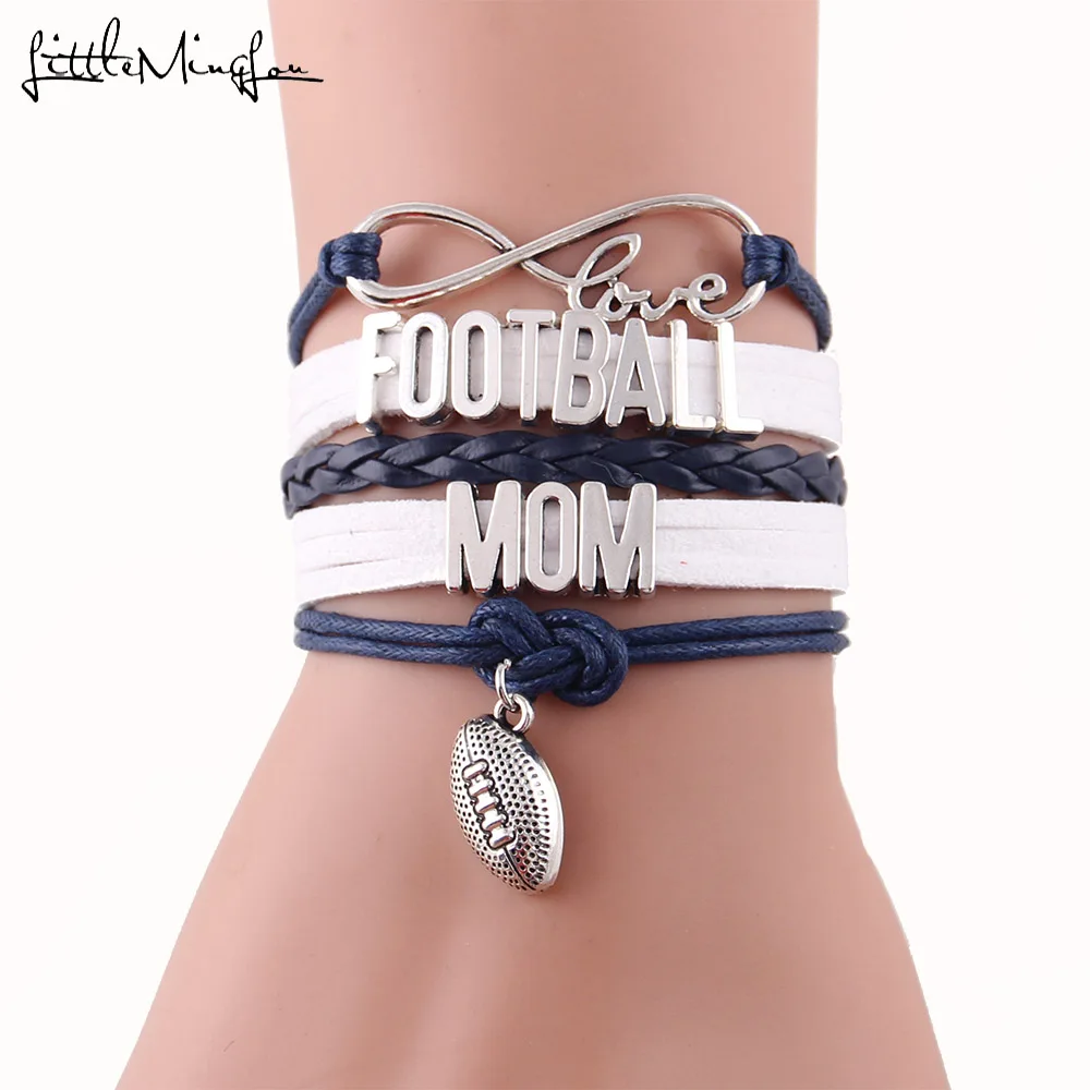 Женский браслет с изображением футбольной тематики|football mom bracelet|mom braceletwomen bracelet |
