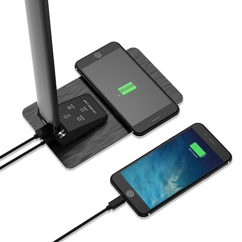 Настольная лампа Brilex с usb-зарядным портом Беспроводная зарядка 3 режима 5 режимов