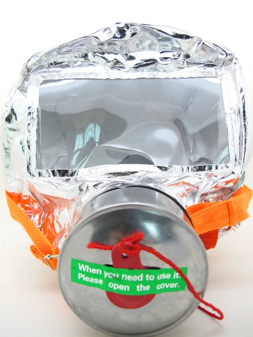 Emergency Escape Hood Oxygen Mask Respirator 60 Minutes Fire Smoke Toxic Filter Gas Big Visor Firemask First Aid Kit Hard Case | Игрушки и