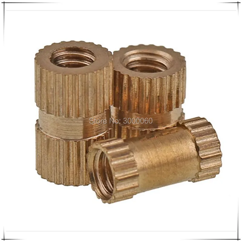 

M3*5mm(OD)*10mm(H) Injection Molding Round Knurled Brass Insert Nuts 500pcs/lot
