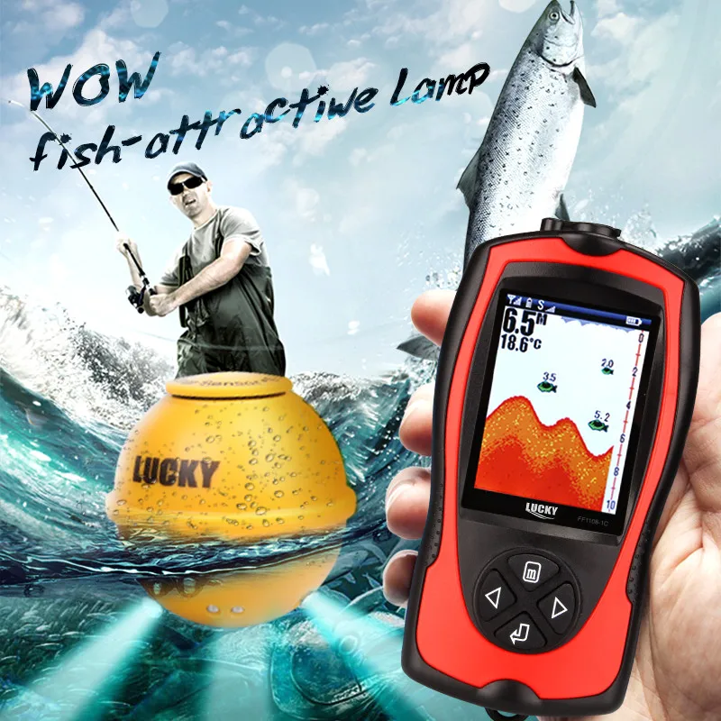 Lucky FF1108-1CWLA, беспроводной эхолот, датчик, лед/океан/лодка, эхолот, сигнализация, эхолот, сенсор, рыба в подарок