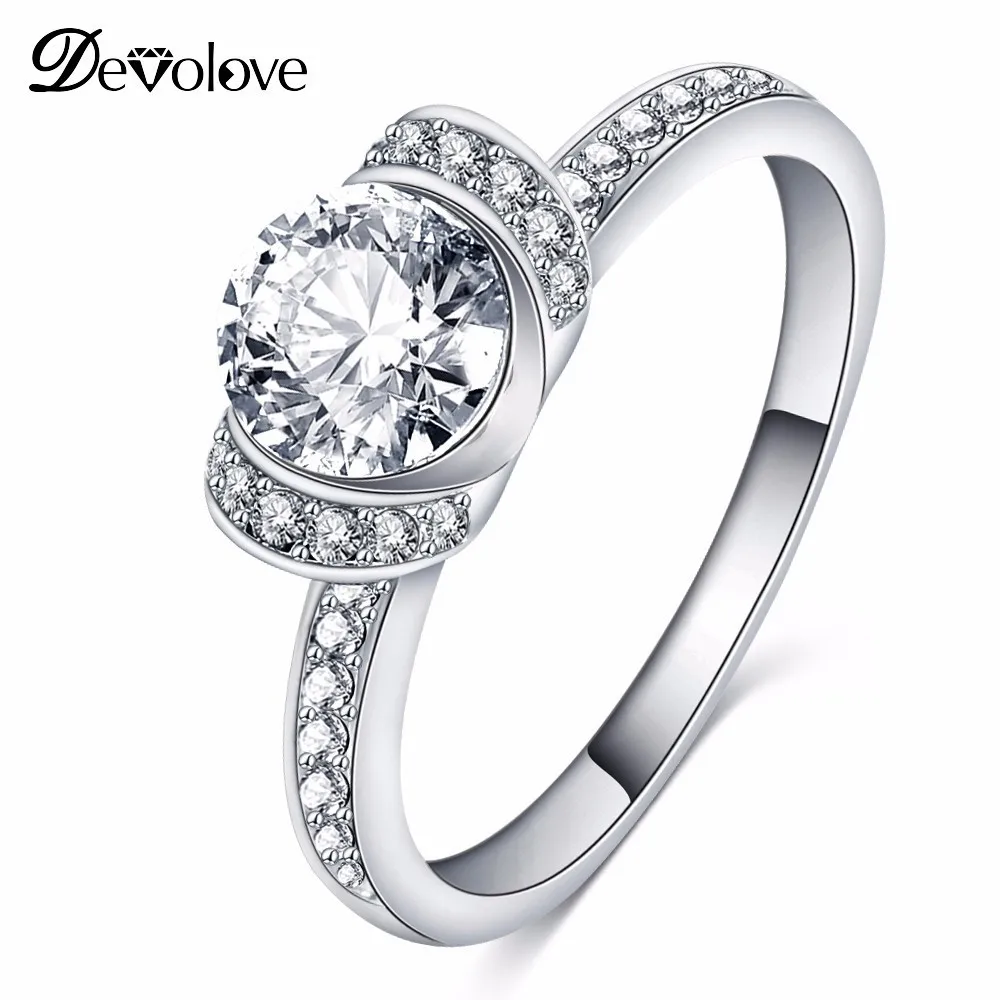 DEVOLOVE 2018 подарок ясно CZ модные дешевые заниматься кольца для Для женщин Jewelry Anillos