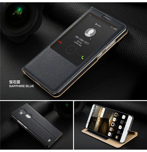 Новый для huawei чехол телефона Mate 8 кожаный с сна проснуться Функция из натуральной