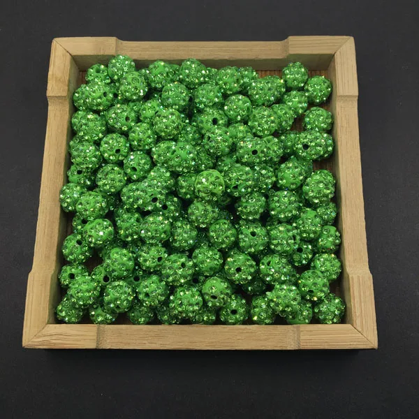 light green 100 шт 10 мм микро кристаллические вымощенные Бусы из горного хрусталя шарик для DIY шнур кожаный - Цвет: light green